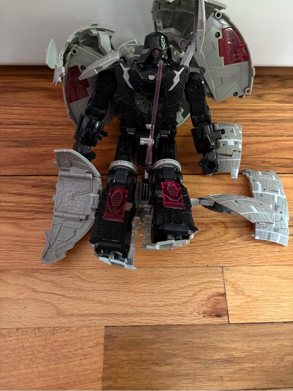 Hasbro Star Wars transformers Darth Vader Death Star figure, incomplete.